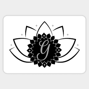 G - Lotus Flower Monogram Sticker